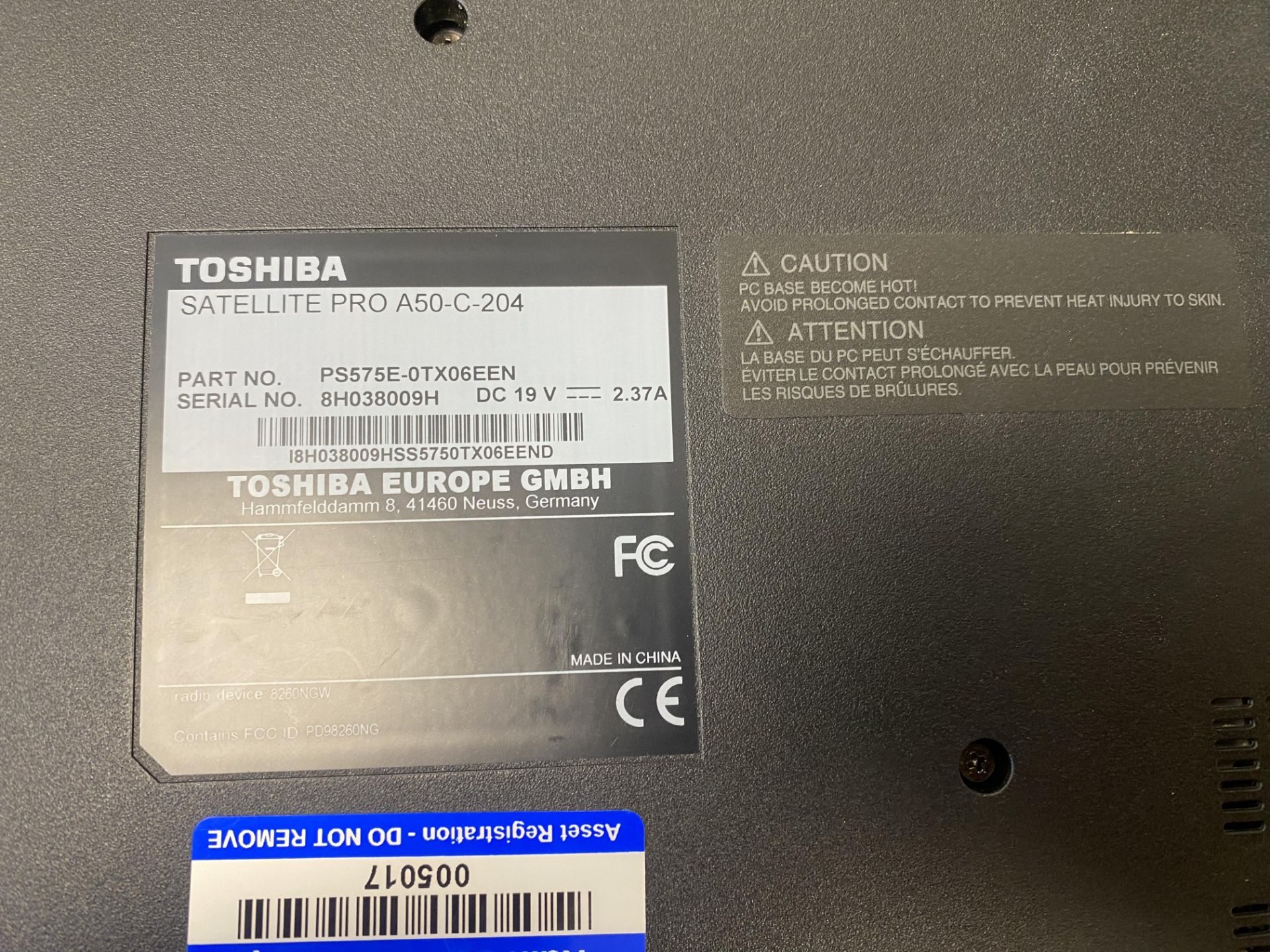 Toshiba Satellite pro laptop , model A50-C-204 with Intel I5 processor - Image 3 of 3
