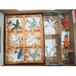 A group of unboxed diecast aircraft including SOLIDO, and replica DINKY examples - VG (unboxed) (