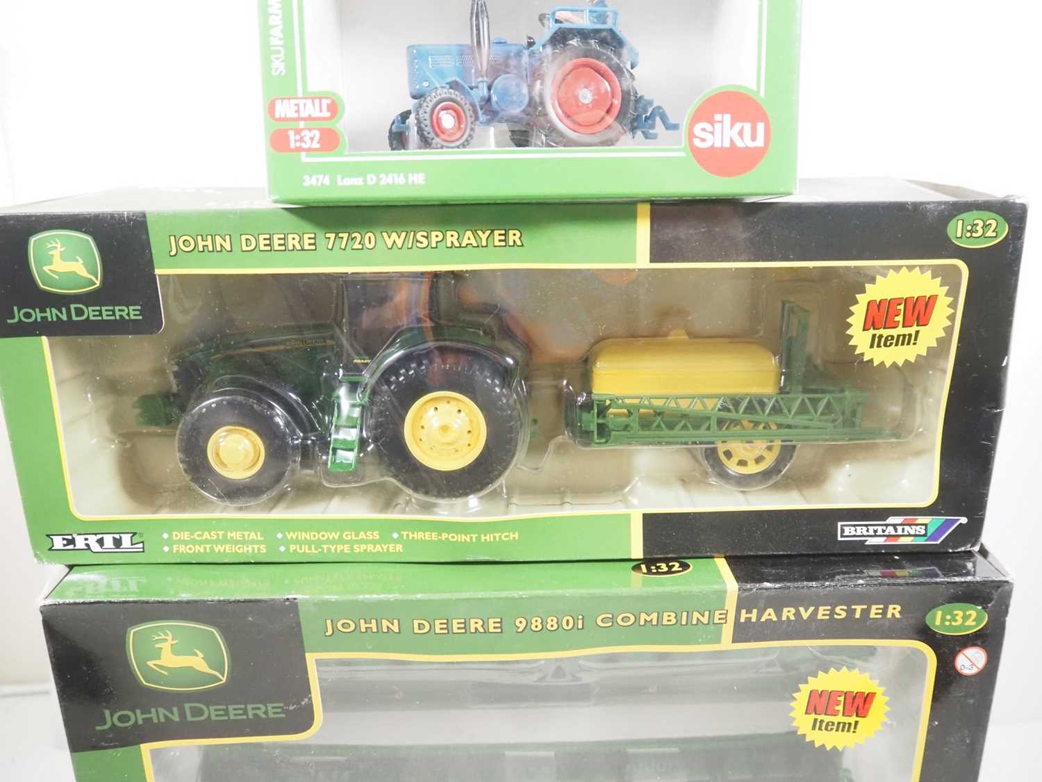 A group of 1:32 scale diecast tractors/farming equipment by SIKU and BRITAINS/ERTL, mostly in John - Image 3 of 4