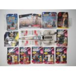 A group of carded Star Wars figures to include JUST TOYS Bend Ems plus an incomplete unboxed X