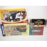 A group of 1:32/35/50 scale diecast construction vehicles and a Range Rover by JOAL and others -