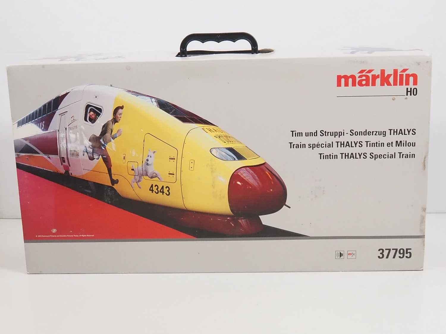 A MARKLIN HO gauge 3-rail AC 37795 limited edition full length TGV THALYS train set in special '