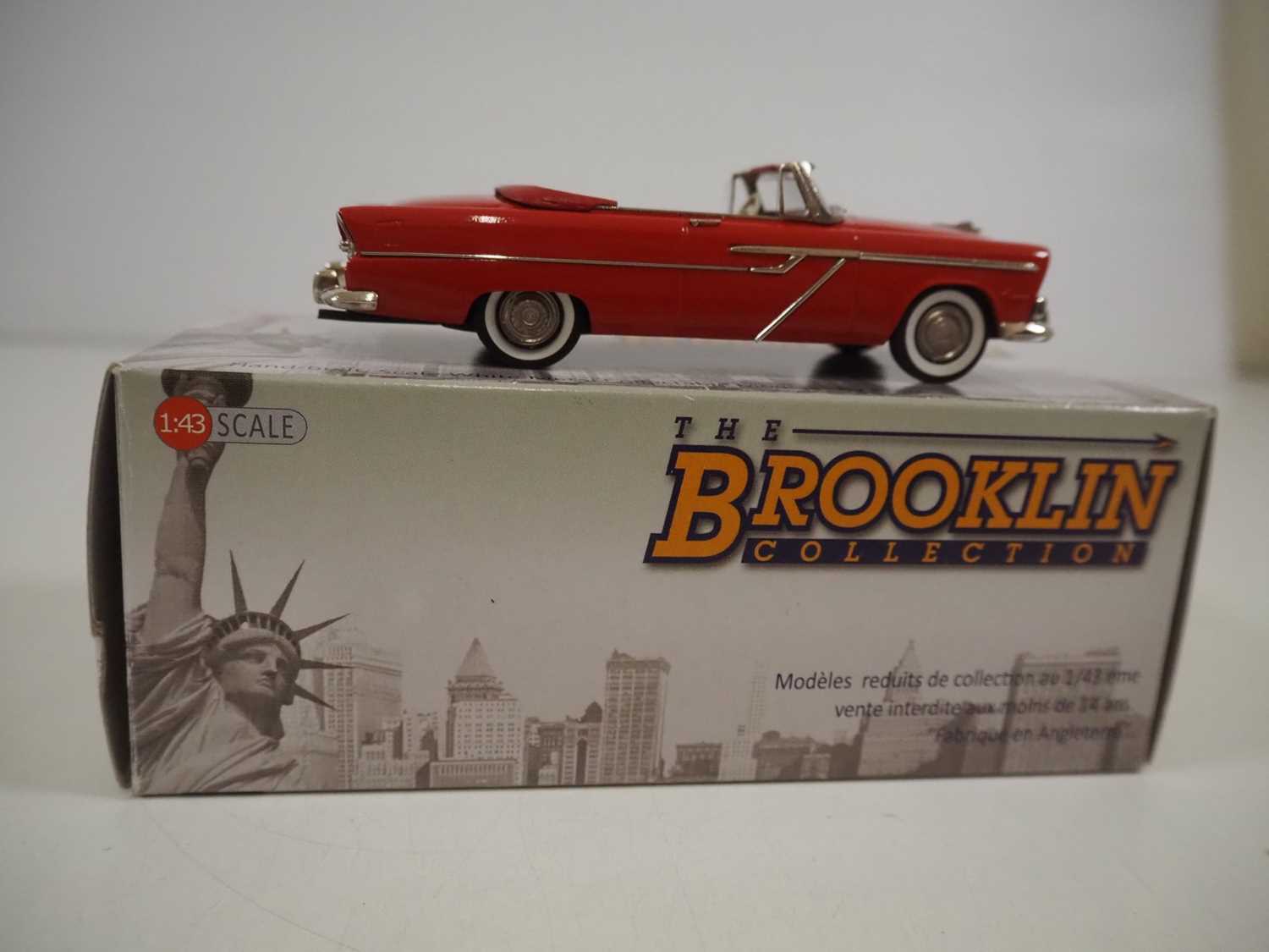 A BROOKLIN BRK.179 hand built white metal, 1:43 scale model of a 1955 Plymouth Belvedere