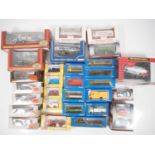 A large group of 1:76 scale diecast cars, lorries, buses, etc by EFE, BASE TOYS, CLASSIX and