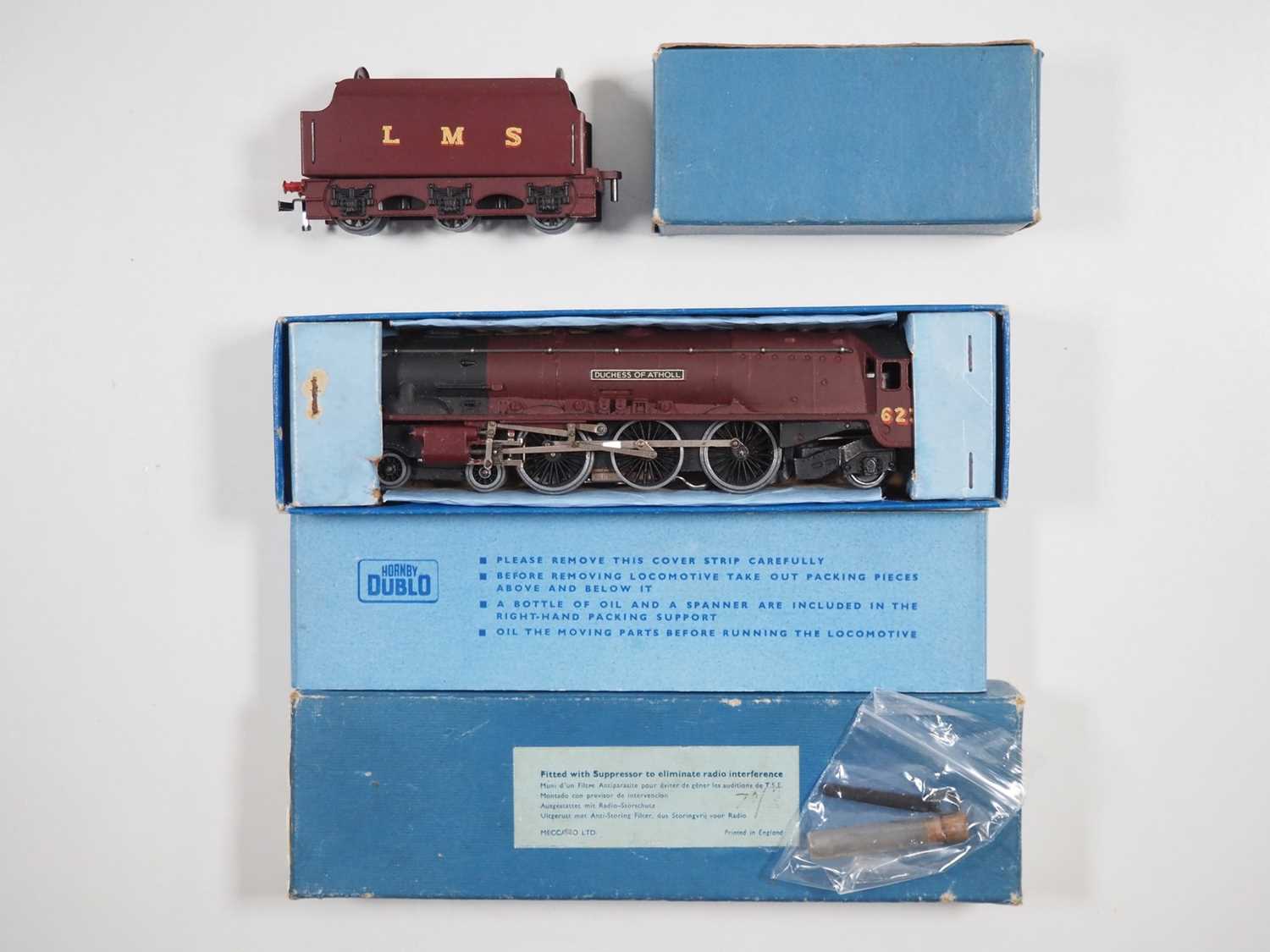 A HORNBY DUBLO EDL2 OO gauge 3-rail Duchess class steam locomotive in LMS maroon 'Duchess of Atholl'