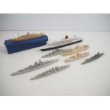 A group of waterline ship models in various scales by PILOT, SCALE SHIPS and others, mostly