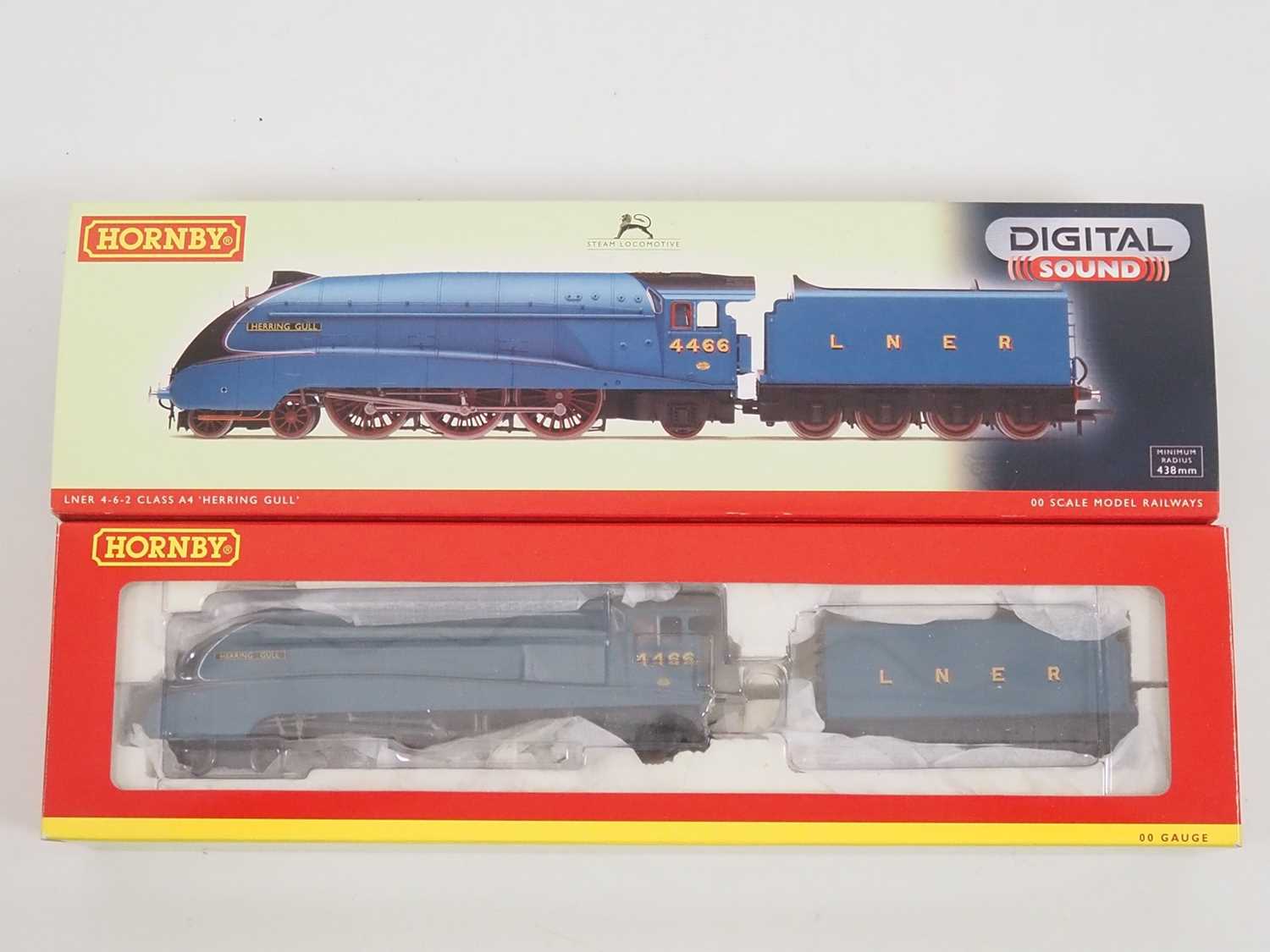 A HORNBY OO gauge R2805XS class A4 steam locomotive in LNER blue 'Herring Gull' (DCC sound fitted) -