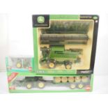 A group of 1:32 scale diecast tractors/farming equipment by SIKU and BRITAINS/ERTL, mostly in John