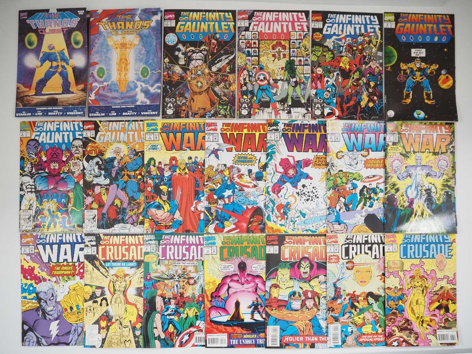 MARVEL INFINITY LOT (20 in Lot) - Includes full runs of THE THANOS QUEST #1 & 2 (1990) + THE