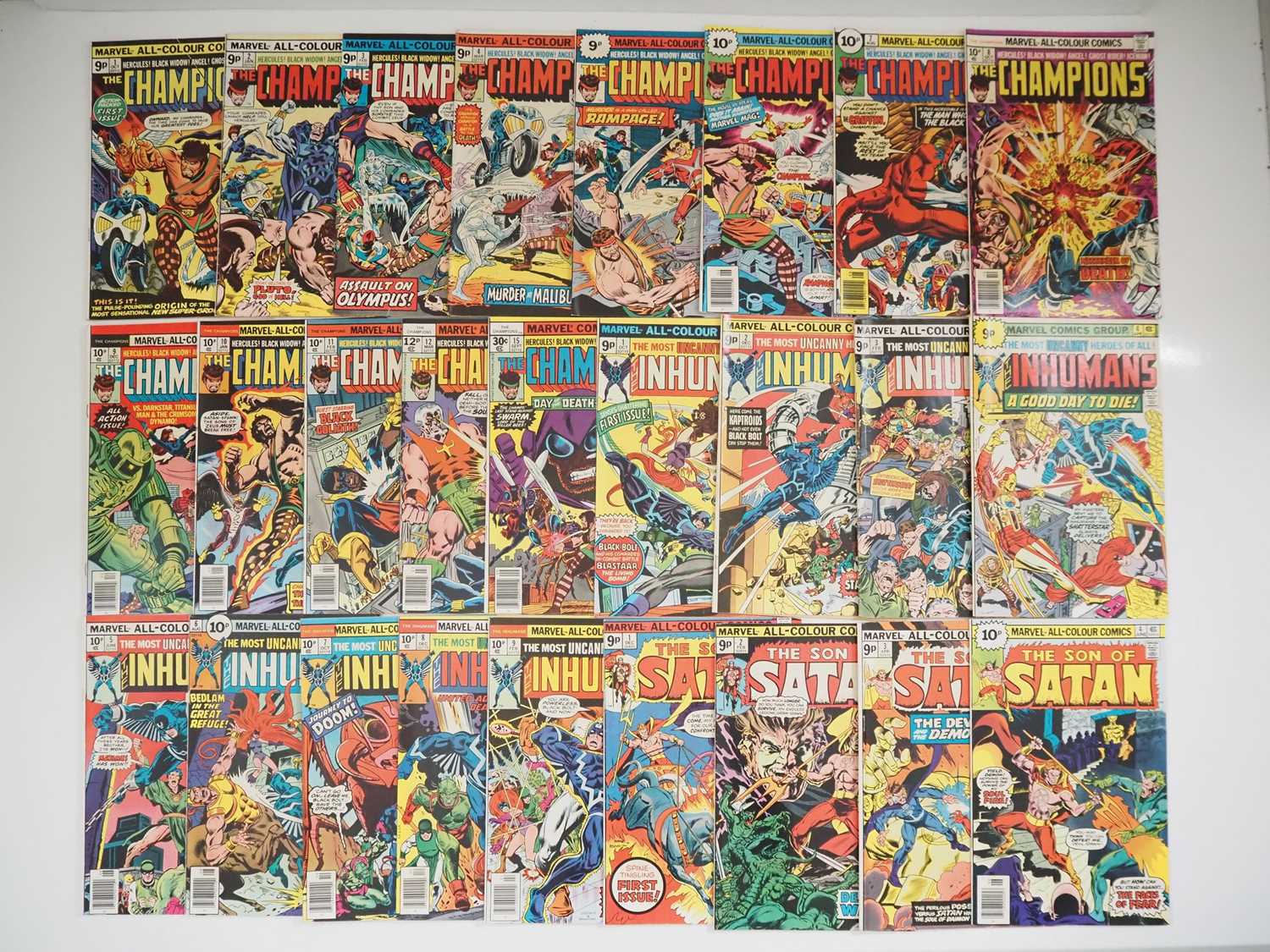 MARVEL 1975 BRONZE AGE LOT (26 in Lot) - Includes THE CHAMPIONS #1 to 12, 15 + THE INHUMANS #1 to