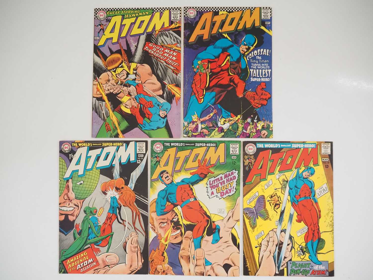 ATOM #31, 32, 33, 34, 35 (5 in Lot) - (1967/1968 - DC) - With cover art by Gil Kane & Murphy