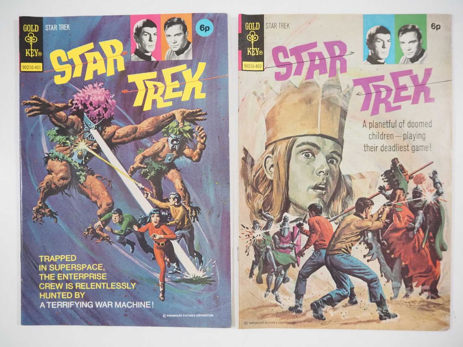 STAR TREK #22 & 23 (2 in Lot) - (1974 - GOLD KEY - UK Price Variant) - 'Siege in Superspace' & '