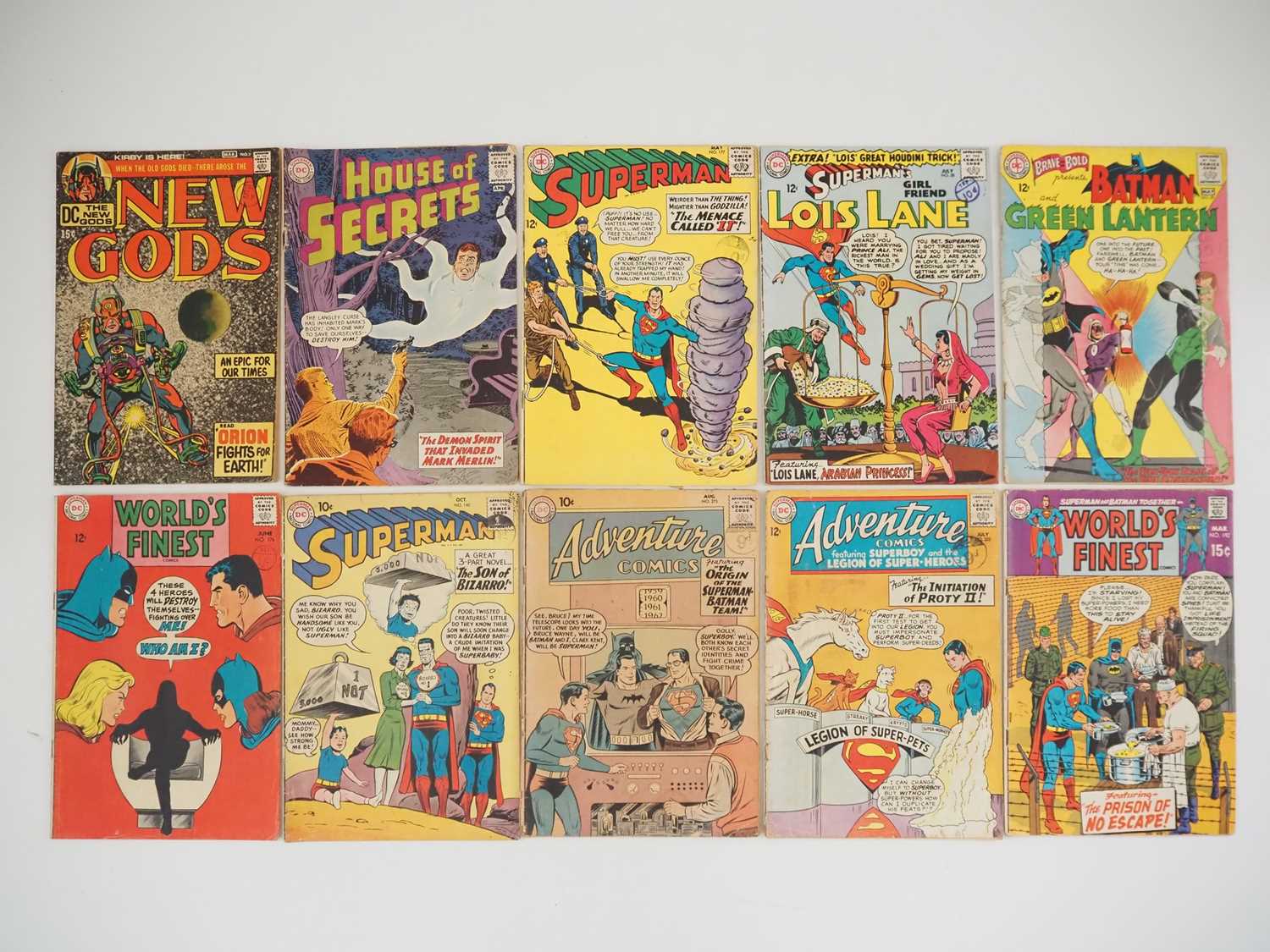 MIXED DC SILVER AGE LOT (10 in Lot) - Includes NEW GODS #1 + HOUSE OF SECRETS #59 + SUPERMAN #140,