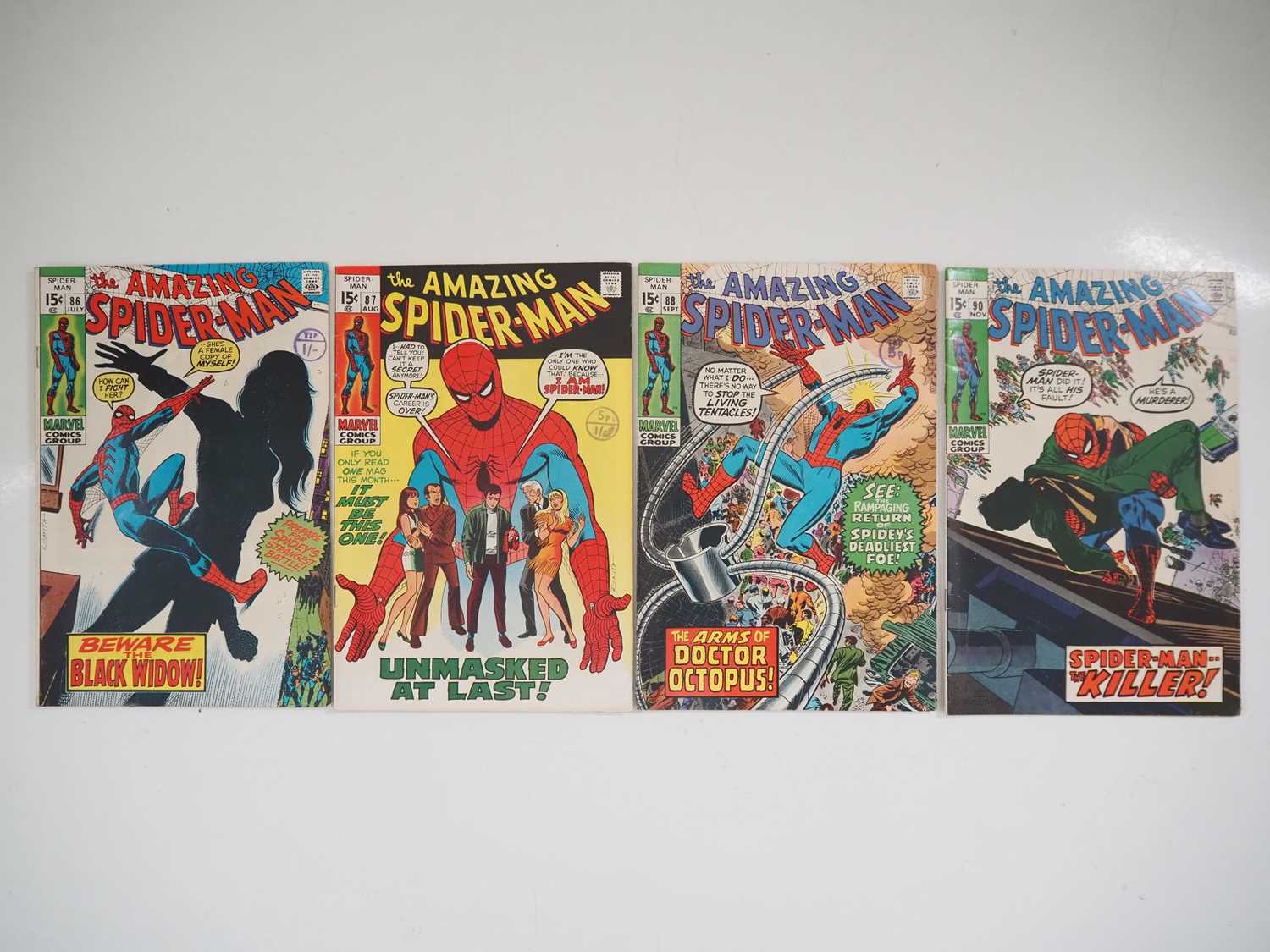 AMAZING SPIDER-MAN #86, 87, 88, 90 (4 in Lot) - (1970 - MARVEL) - Includes the debut of Black