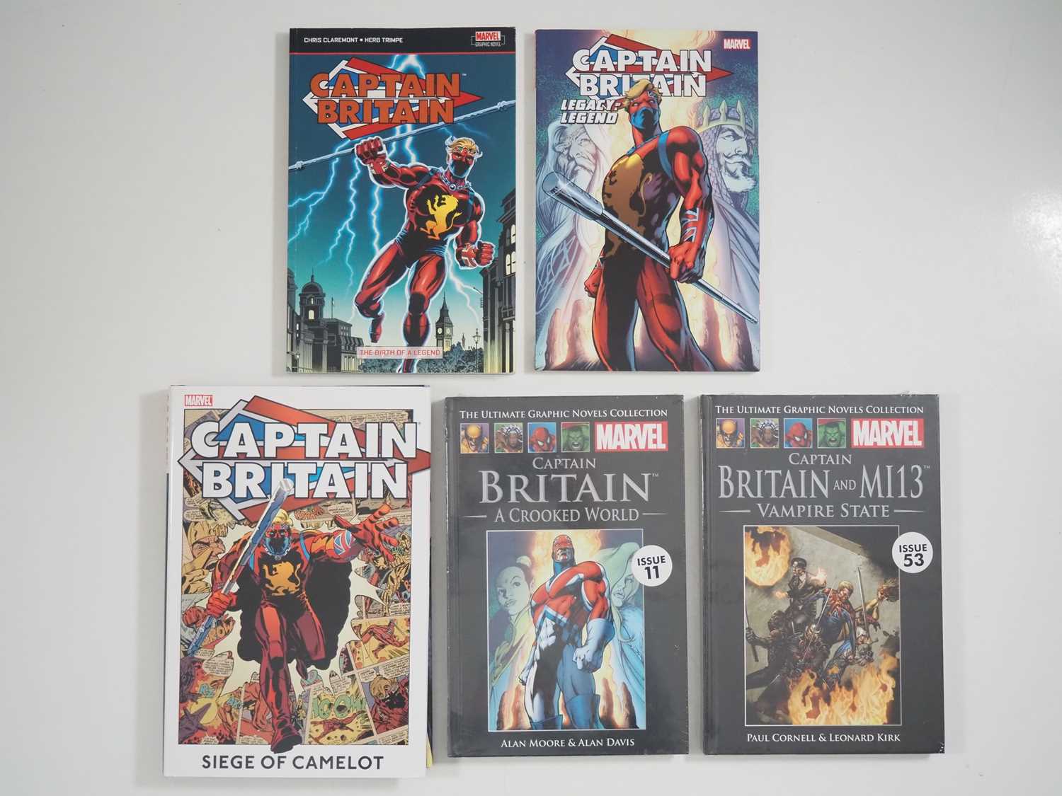 CAPTAIN BRITAIN LOT (5 in Lot) - Includes CAPTAIN BRITAIN VOL 2: SIEGE OF CAMELOT HARDCOVER (