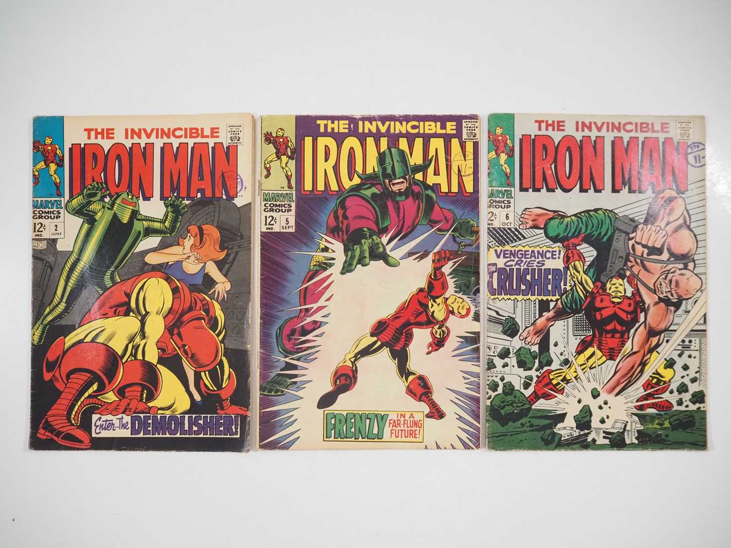 IRON MAN #2, 5, 6 (3 in Lot) - (1968 - MARVEL) Includes appearances by The Demolisher, Cerberus &