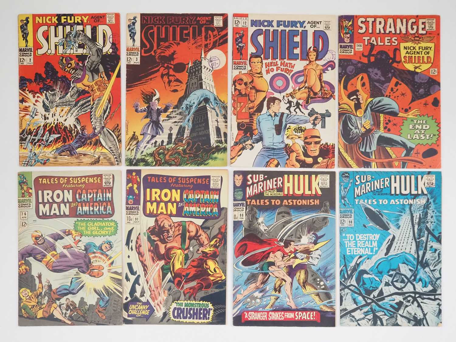 SILVER AGE MARVEL LOT (8 in Lot) - Includes NICK FURY, AGENT OF SHIELD #2, 3 & 12 + STRANGE TALES #