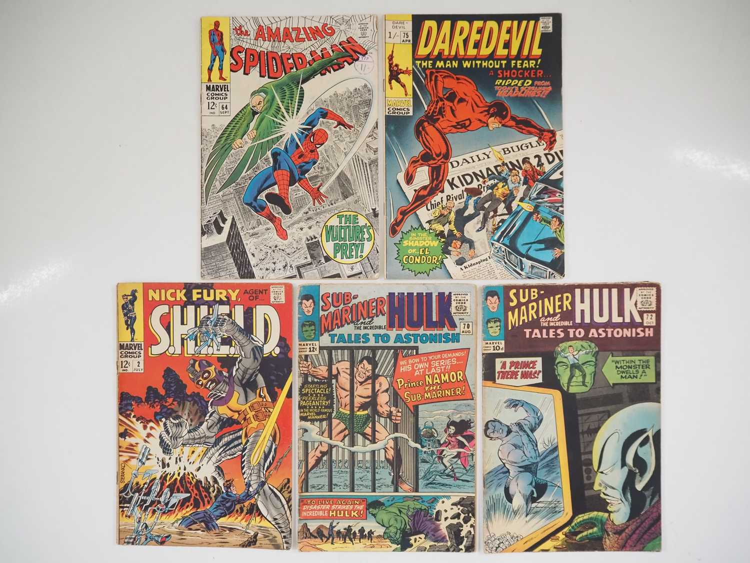 MARVEL SILVER AGE LOT (5 in Lot) - (MARVEL - US & UK Price Variants) - Includes AMAZING SPIDER-