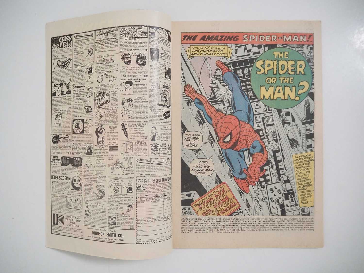 AMAZING SPIDER-MAN #100 (1971 - MARVEL - UK Price Variant) - Green Goblin, Vulture, Lizard, Doctor - Image 3 of 9