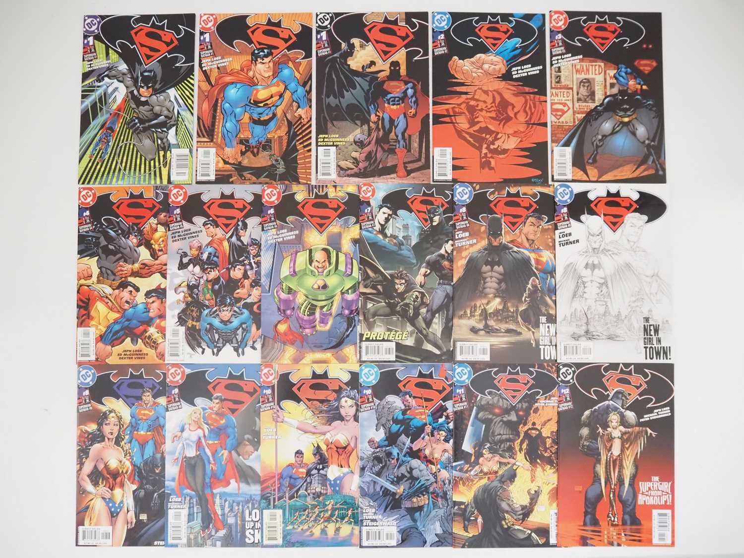 SUPERMAN/BATMAN #1(x3), 2, 3, 4, 5, 6, 7, 8(x3), 9, 10(x2), 11, 12 (17 in Lot) - (2003/2004 -