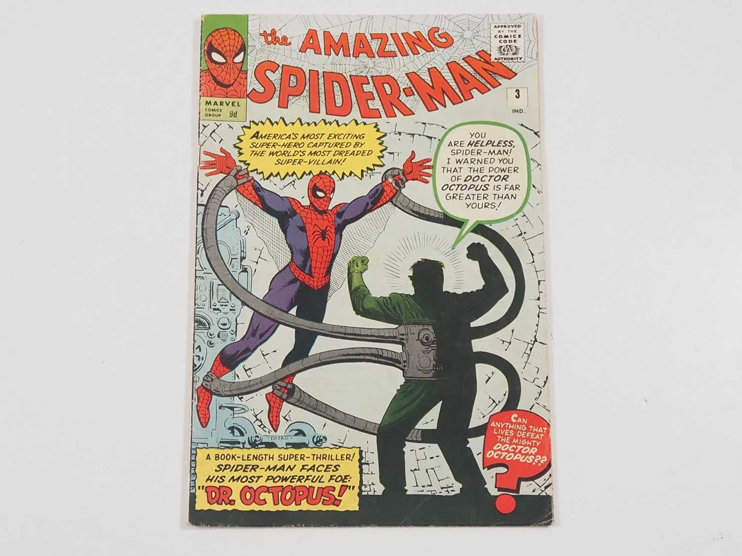 AMAZING SPIDER-MAN #3 (1963 - MARVEL - UK Price Variant) - Origin and First appearance of Doctor