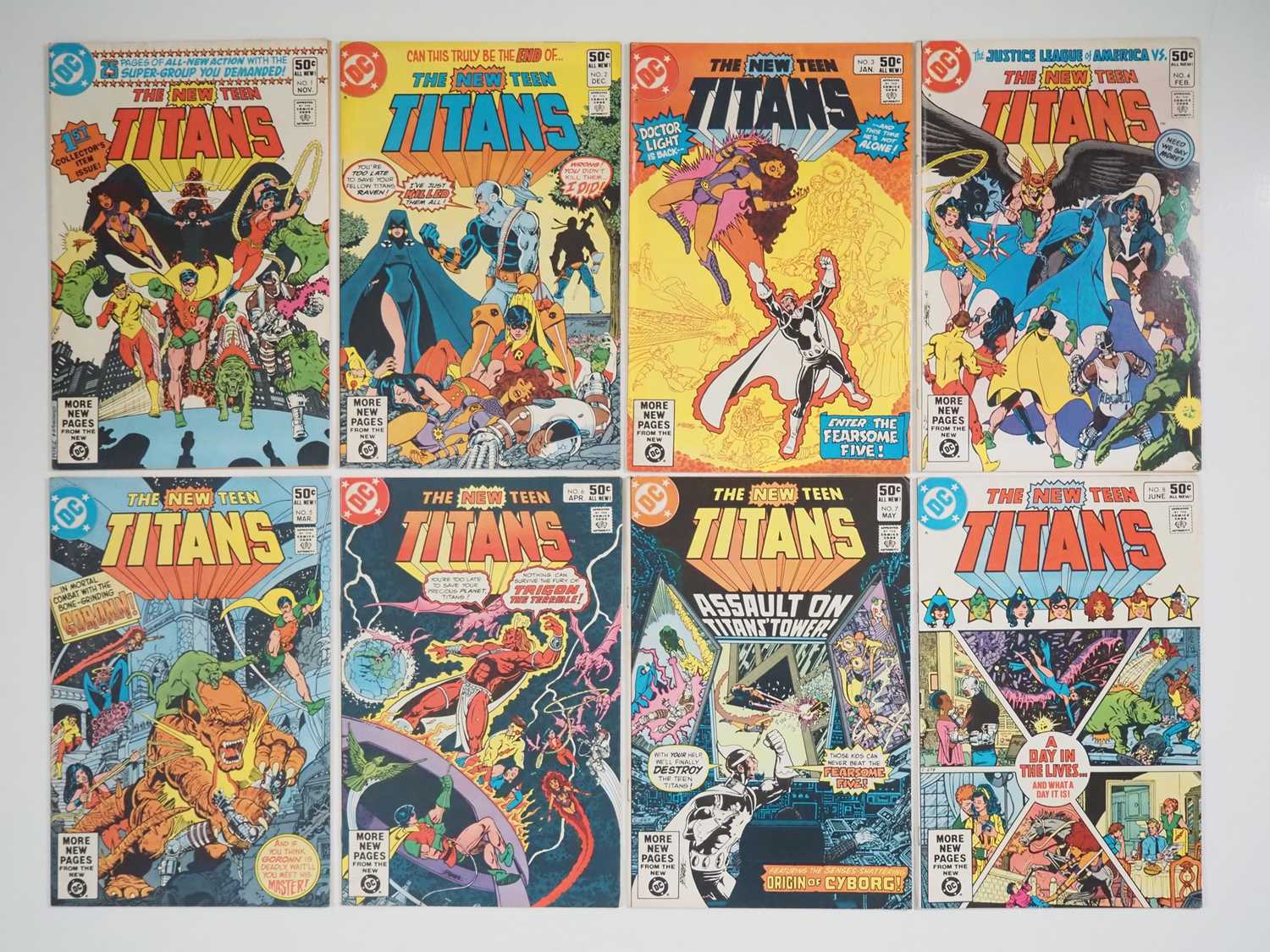 NEW TEEN TITANS #1, 2, 3, 4, 5, 6, 7, 8 (8 in Lot) - (1980/81 - DC) - Complete first eight (8) issue