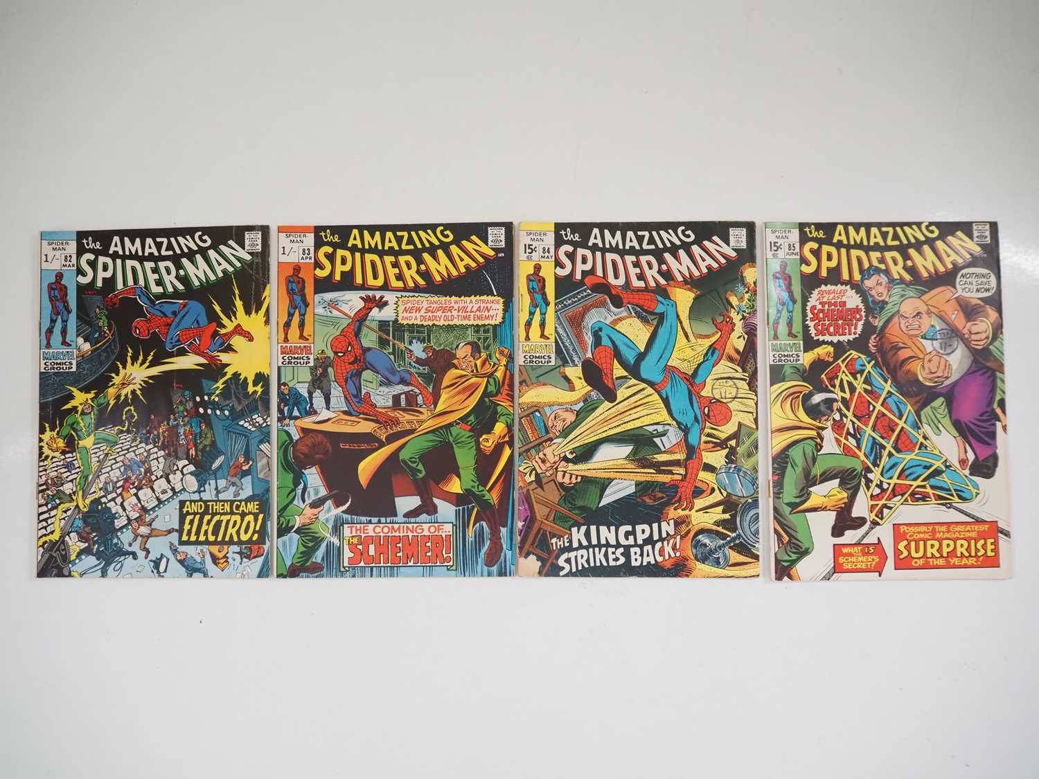 AMAZING SPIDER-MAN #82, 83, 84, 85 (4 in Lot) - (1970 - MARVEL - US & UK Price Variant) - Includes
