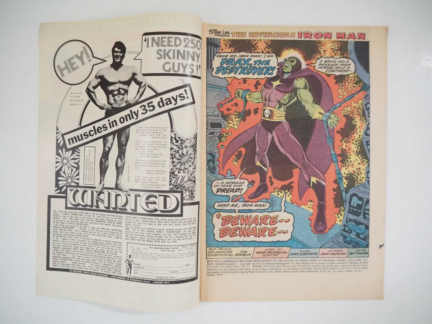 IRON MAN #55 - (1973 - MARVEL - UK Price Variant) KEY Bronze Age Book with multiple First - Image 2 of 27