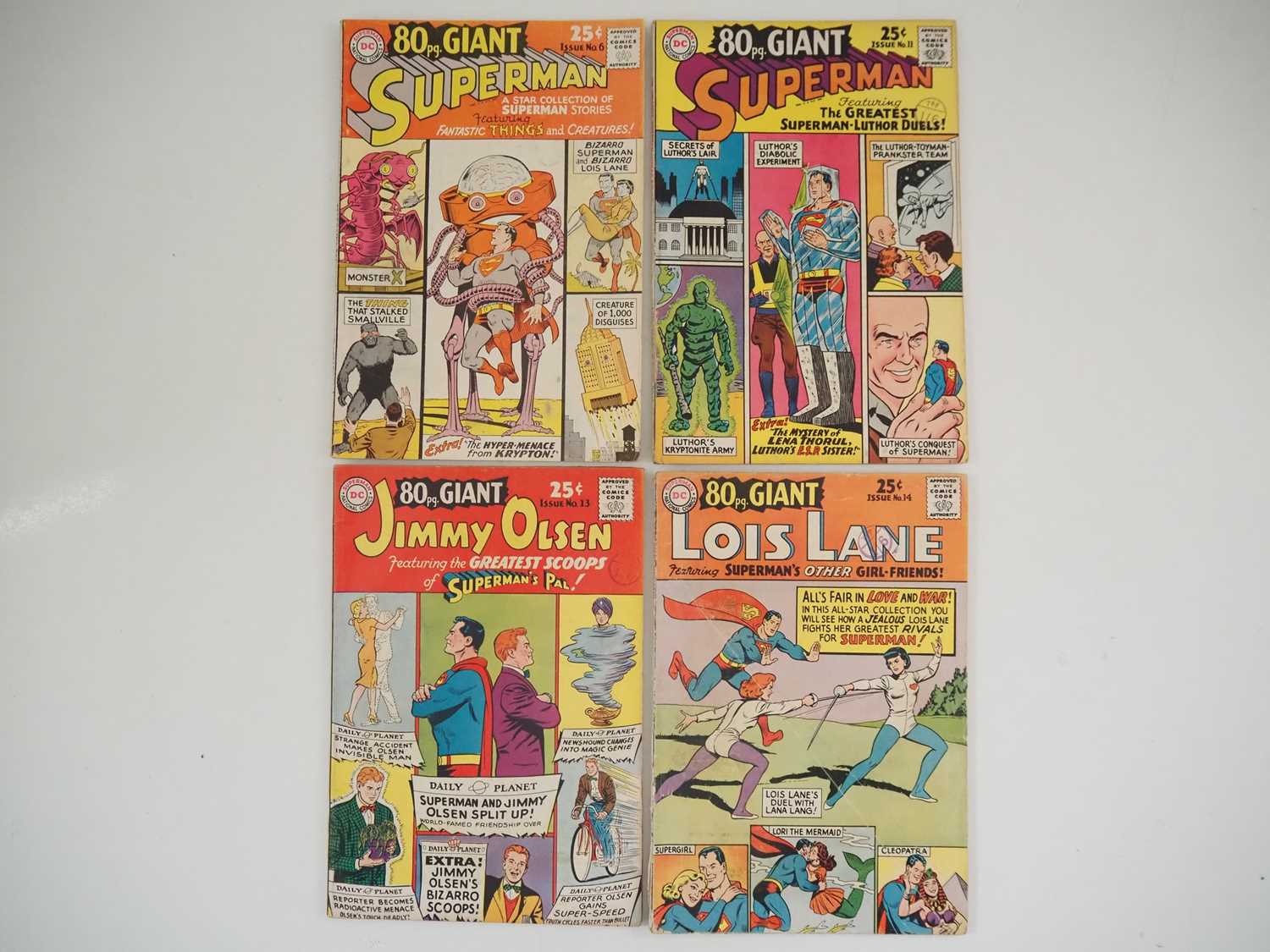 80PG GIANT #6, 11, 13, 14 (4 in Lot) - (1965 - DC) - Includes SUPERMAN #6 & 11, JIMMY OLSEN #13 &