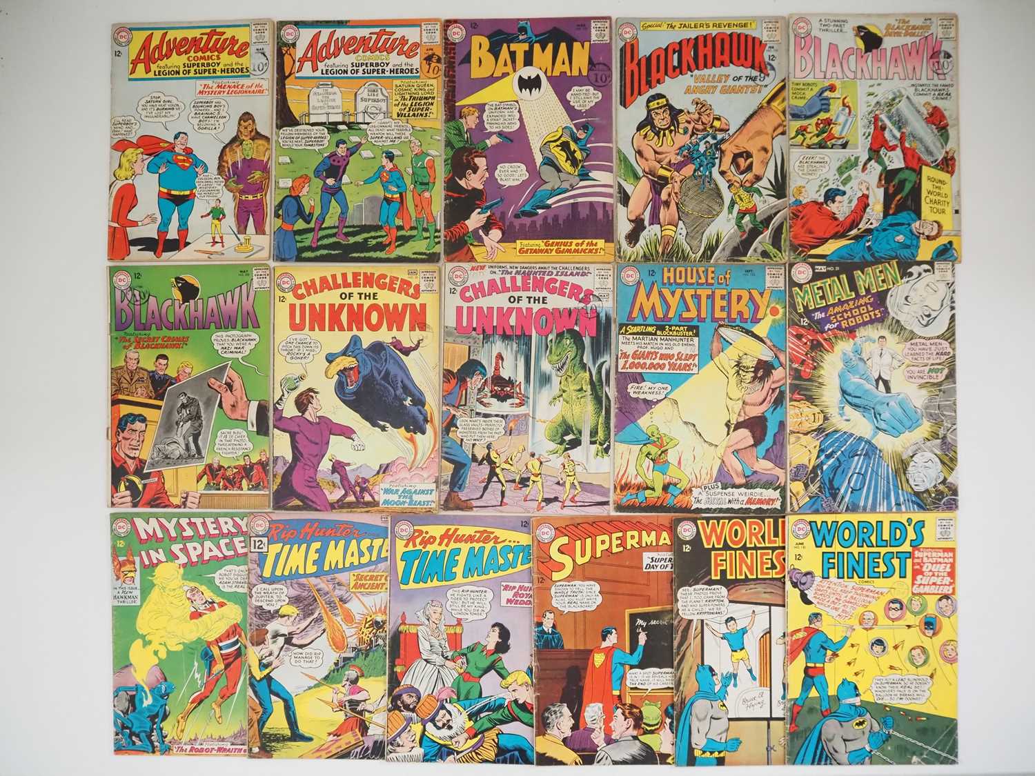 DC SILVER AGE LOT (16 in Lot) - Includes ADVENTURE COMICS #330, 331 + BATMAN #170 + BLACKHAWK #