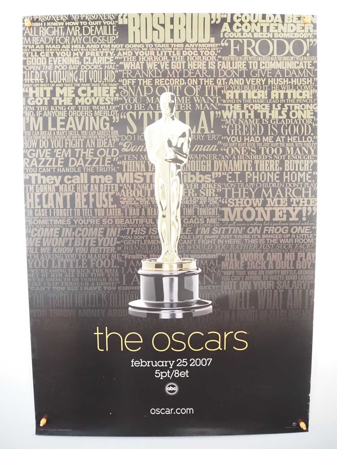 THE OSCARS (2007) - A promotional US one sheet poster for the Academy Awards ceremony ('The Oscars')