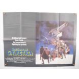 BATTLESTAR GALACTICA (1978) - Great sci-fi montage art by Robert Tanenbaum on this UK Quad film