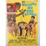 MUTINY ON THE BUSES (1972) UK one sheet featuring Arnaldo Putzu artwork together with A WEEKEND WITH