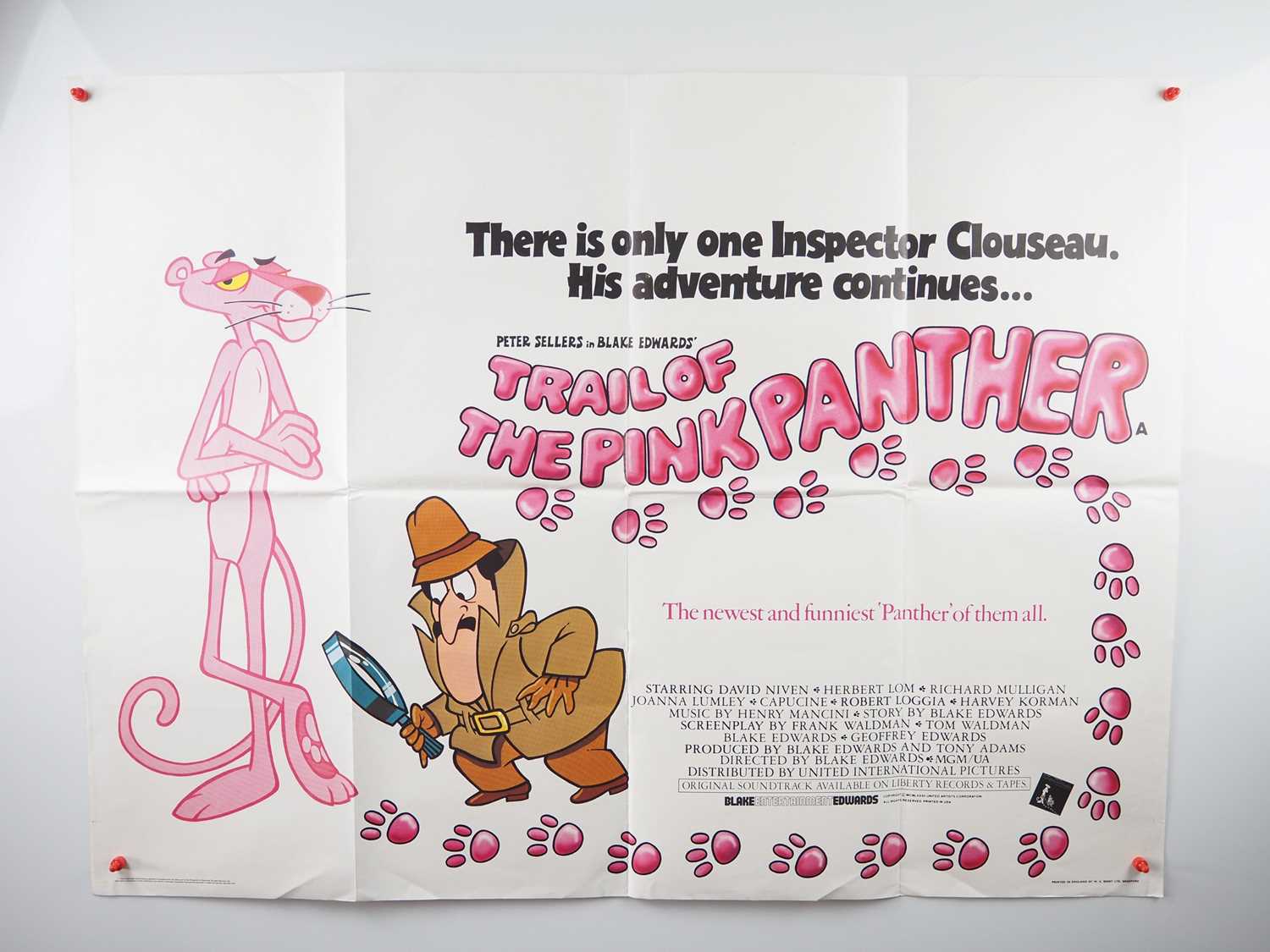 TRAIL OF THE PINK PANTHER (1982) UK Quad film poster starring Peter Sellers David Niven, Herbert Lom