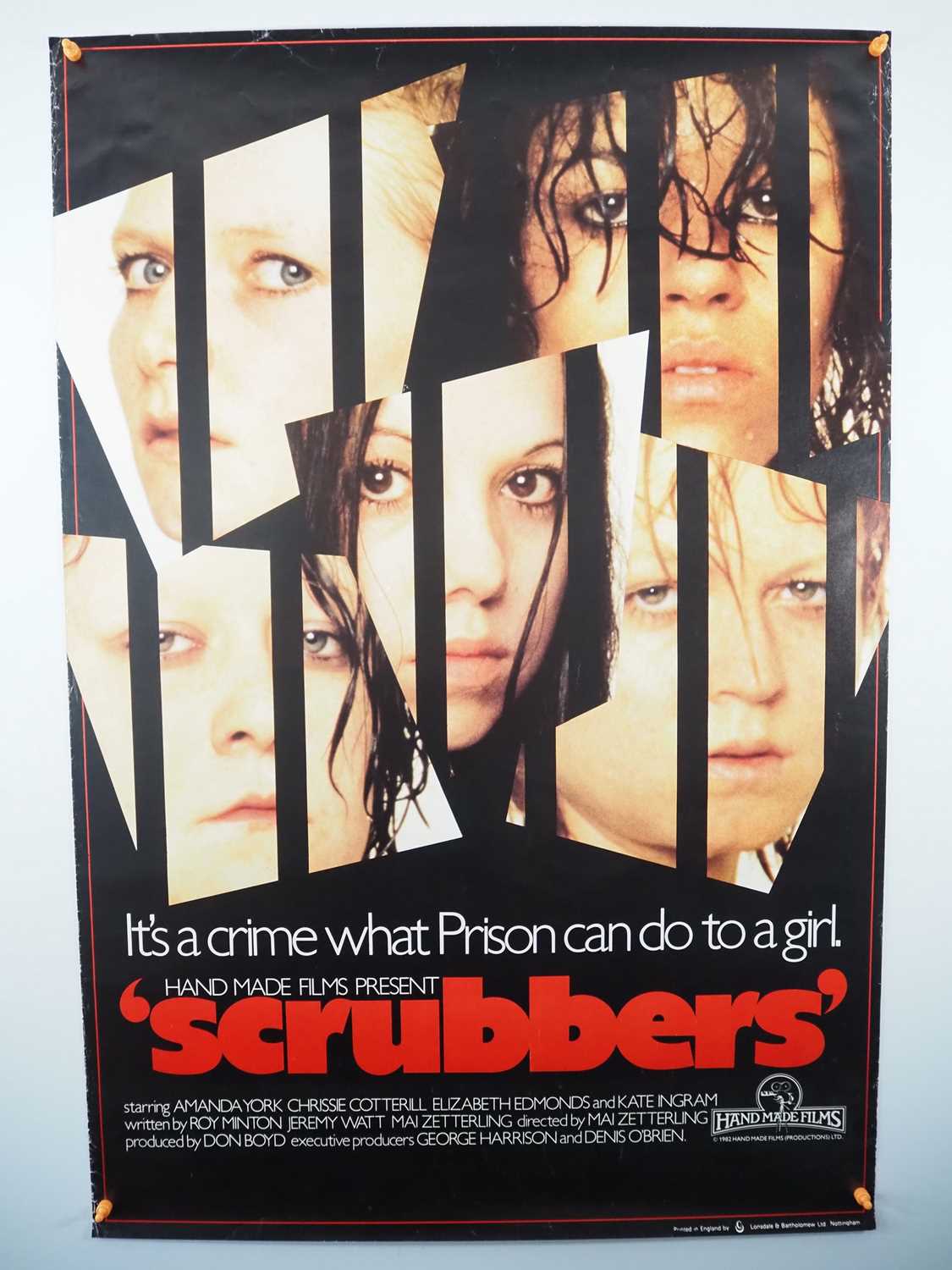 SCRUBBERS (1982) - A UK One Sheet film poster for this prison based drama - 27" x 41" - rolled