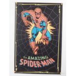 AMAZING SPIDER-MAN (1975) Western Graphics corporation - felted - black light poster 21" x 32" -