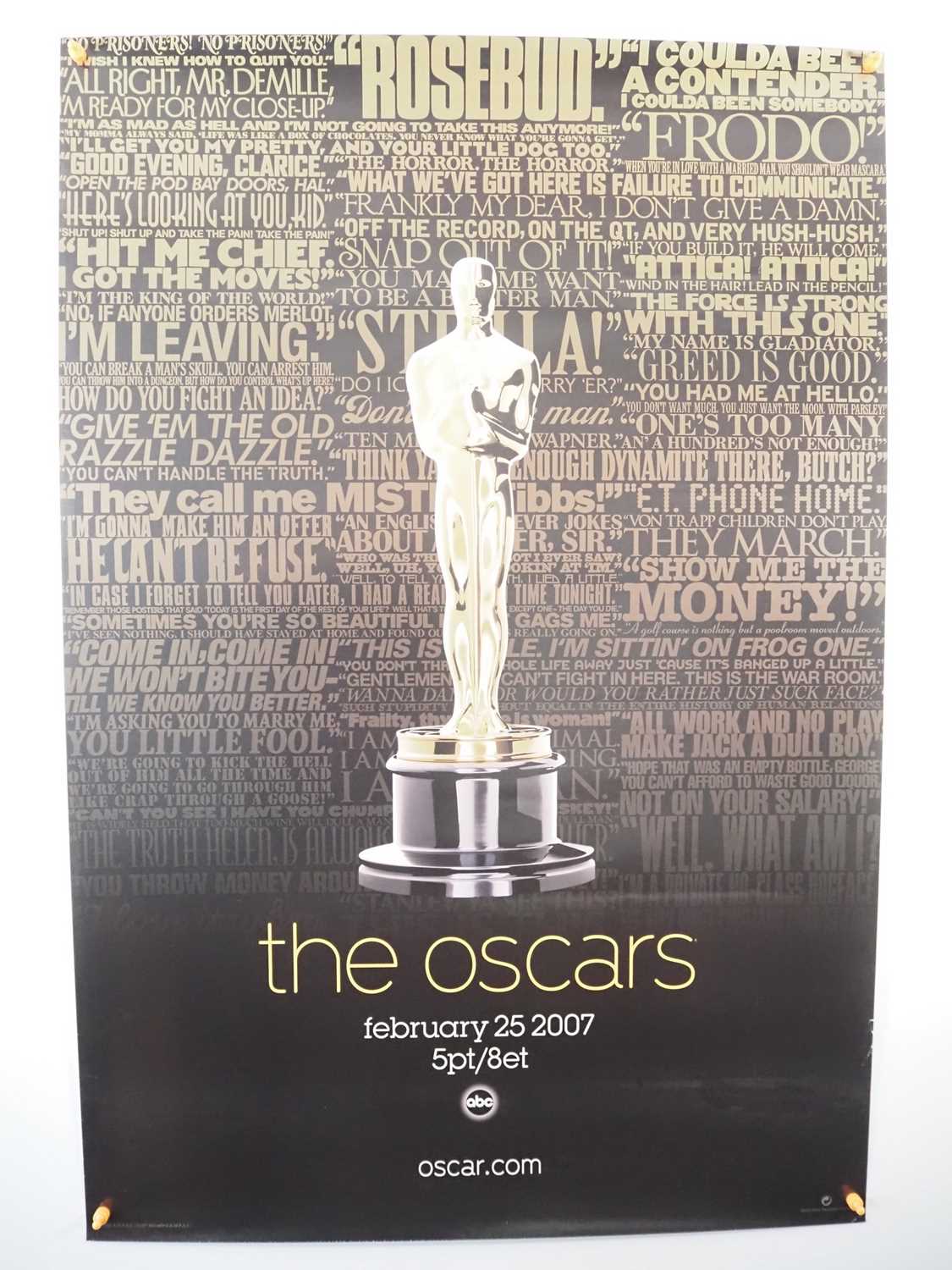 THE OSCARS (2007) - A promotional US one sheet poster for the Academy Awards ceremony ('The Oscars')