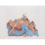 A selection of HE-MAN related animation cels and sketches comprising 7 cels together with 4 sketches