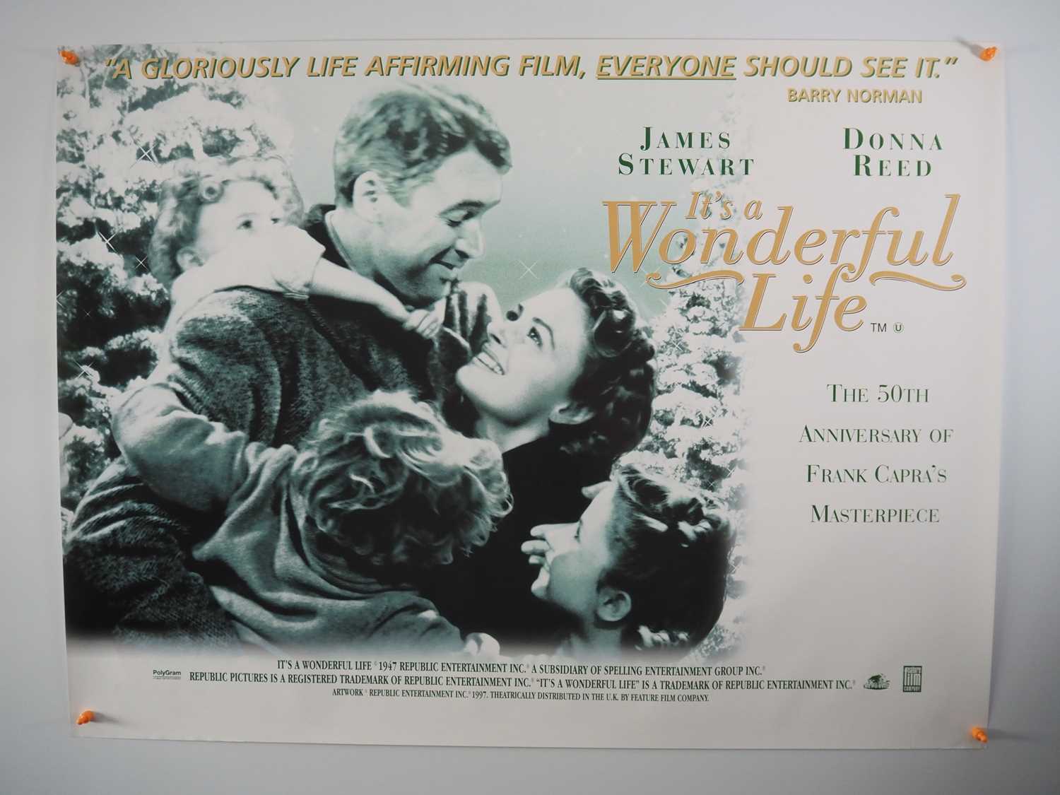 IT'S A WONDERFUL LIFE - 5OTH Anniversay (1997) UK Quad film poster - rolled