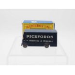 A rare Matchbox Regular Wheels 46b Guy Pickford's Removal Van, 2 line Promotional Issue - dark