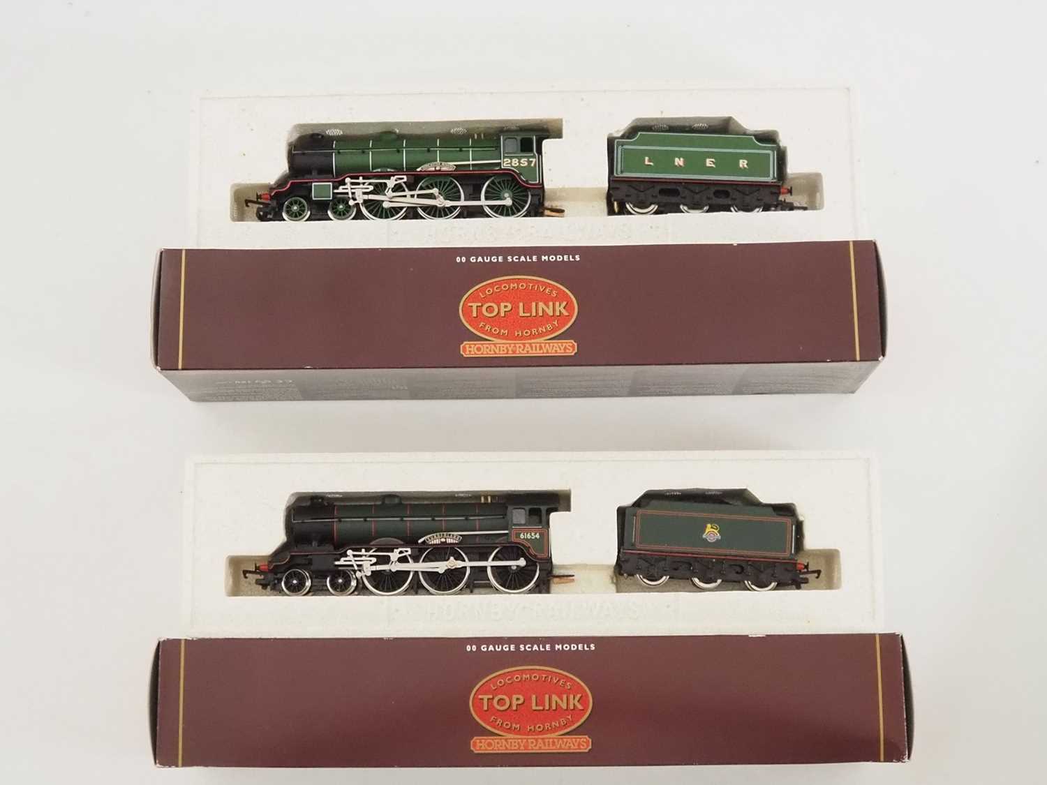 A pair of HORNBY OO gauge class B17/4 steam locomotives comprising 'Doncaster Rovers' in LNER