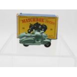 A Matchbox Regular Wheels 36b Lambretta TV175 Scooter & Sidecar, darker shade metallic silver-