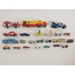 A group of playworn cars and lorries by MATCHBOX, CORGI and others - F/G unboxed (24)