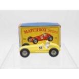 A Matchbox Regular Wheels 52a 1948 Maserati 4CLT Racing Car - lemon yellow body with racing number