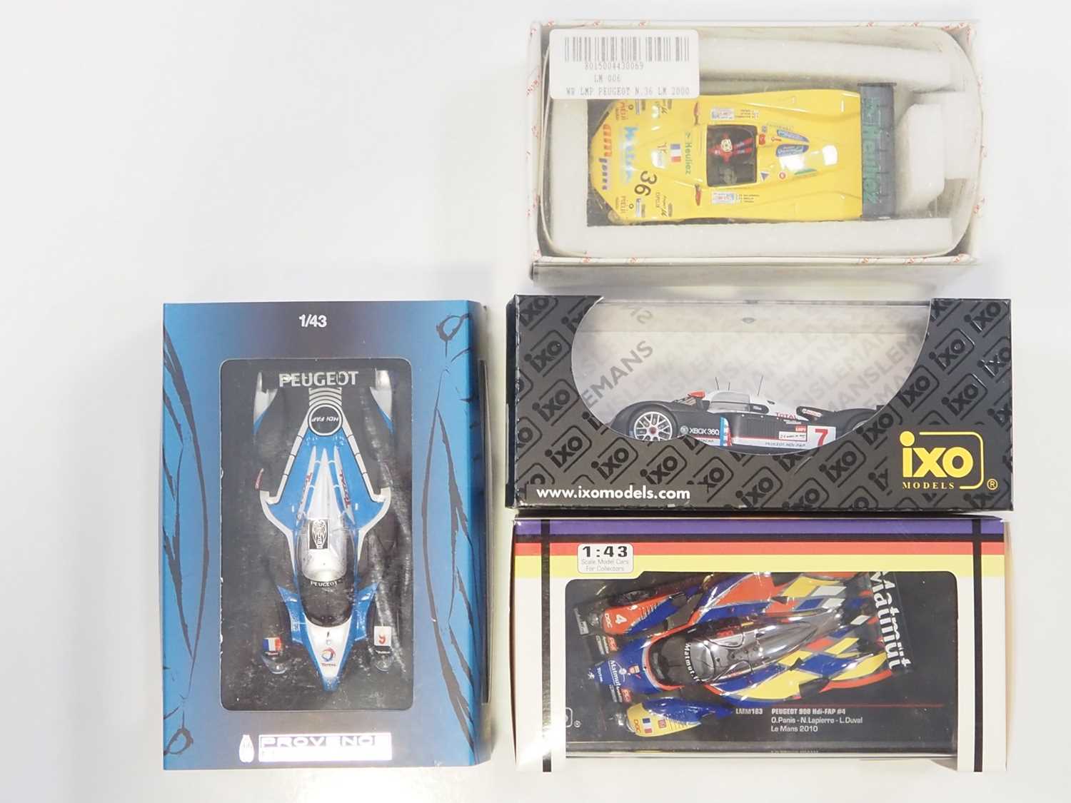 A group of 1:43 scale models by PROVANCE MOULAGE, IXO and LE MANS 43, comprising of Peugeot Le