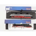 A pair of ROCO HO gauge German outline steam locomotives comprising a 63222 BR01 class in DB black