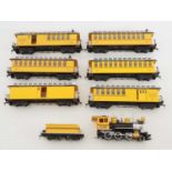 A group of SPECTRUM On30 gauge rolling stock comprising a steam loco and 6 coaches all in Denver and