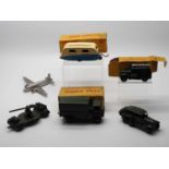 A group of boxed and unboxed DINKY Toys, comprising 261 Telephone Service Van, a 190 Caravan, a
