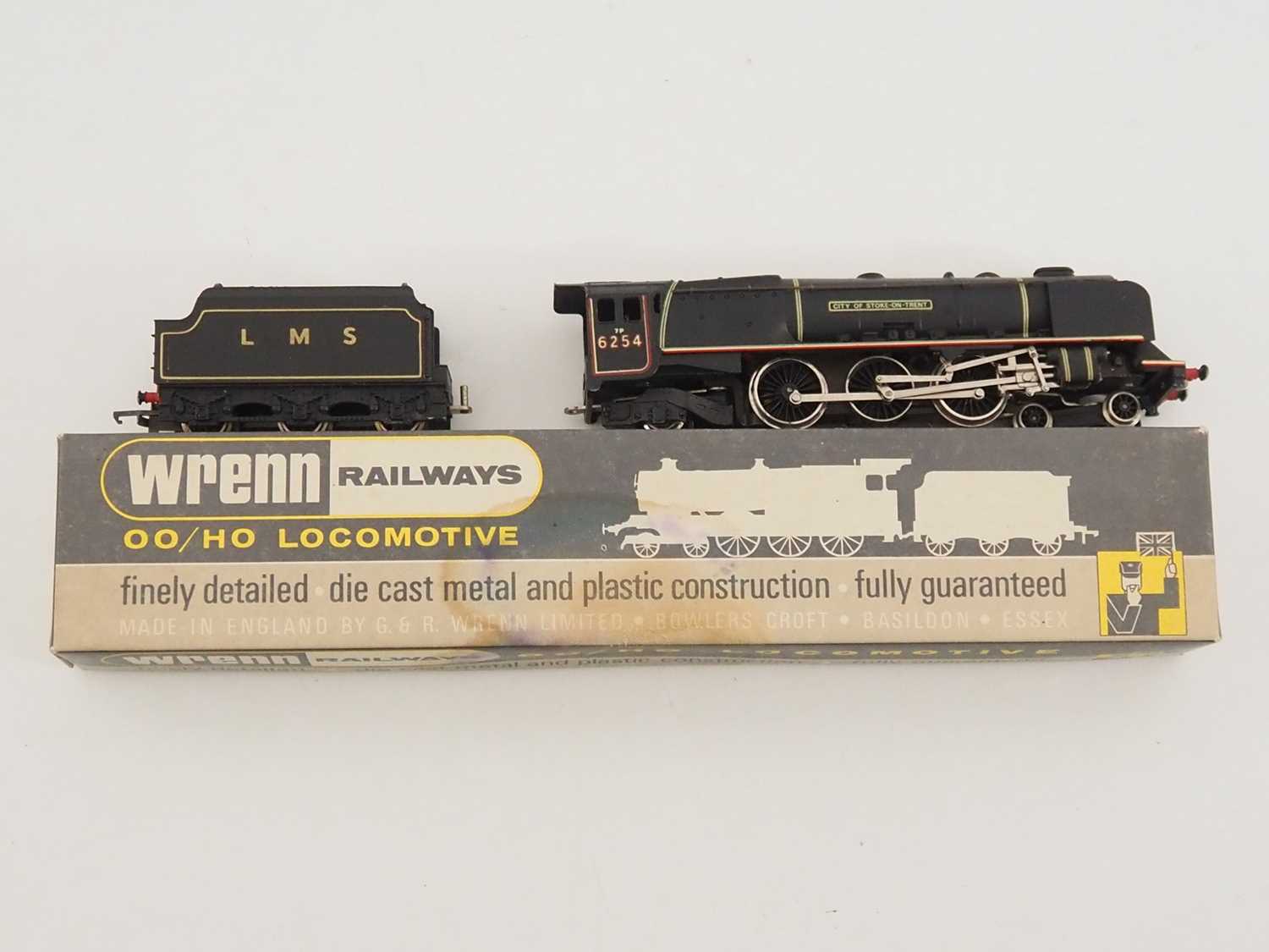 A WRENN OO gauge W2227 Duchess class steam locomotive 'City of Stoke on Trent' in LMS black livery -