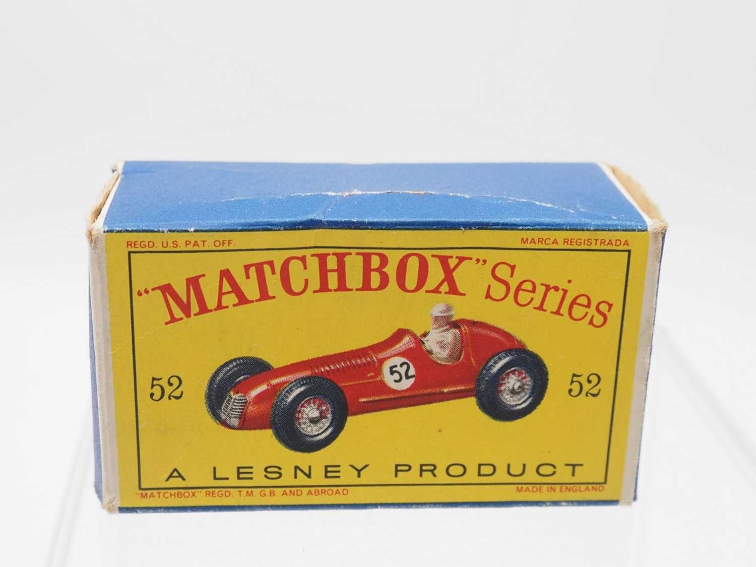 A Matchbox Regular Wheels 52a 1948 Maserati 4CLT Racing Car - lemon yellow body with racing number - Image 8 of 10